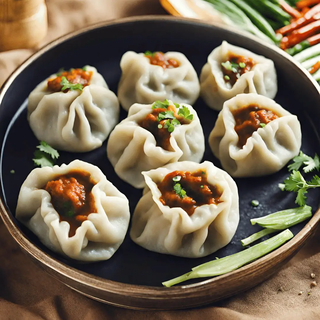 Vegetable Steamed Momos (6 Pieces)